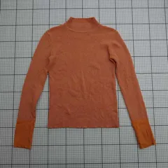 ◇ ⊇ VACANCY AUNTIE ROSA リブニットトップス オレンジ系×オレンジ濃淡系 Fサイズ レディース E  【1509100021797】