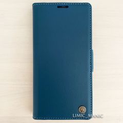 Google Pixel 9 / 9 Pro ピクセル 手帳型 スマホ ケース サイドマグネット式 ネイビー ブルー スキミング防止 高級PUレザー CaseMe