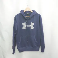 ◇ ⊇ UNDER ARMOUR アンダーアーマー ロゴ入り 長袖 パーカー サイズMD ブルー レディース E  【1502180026690】