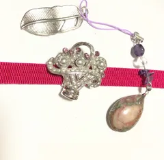 1167花籠のシルバーブローチ(オプションで帯留め(＆ブローチ　二通り使える)とオーシャンジャスパー、アメジスト、水晶の根付