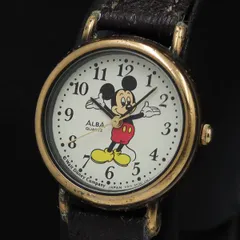 セイコー アルバ ディズニー ミッキーマウス V515-6420 ラウンド QZ アイボリー文字盤 レディーズ腕時計 TKD 2000000 NSK