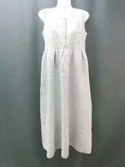 ◇ TORRAZZO DONNA スリーブレス ニット風 リブ 裏地なし ロング丈 ワンピース サイズF ライトブルー レディース E  【1310050007683】