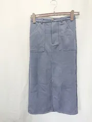 ◇ ⊆ CIAOPANIC チャオパニック 前スリット 膝下丈 タイト スカート サイズF くすみブルー レディース E  【1410230015481】