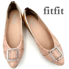 fitfit フラットシューズ バックル ピンク 404T