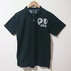 (^w^)b NESTA 襟付きTシャツ バックプリント ブラック メンズ M
