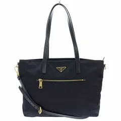 美品 PRADA プラダ ショルダーバッグ ナイロン ブラック 三角ロゴプレート