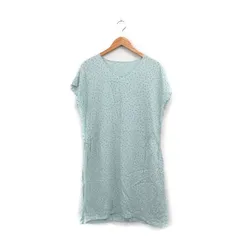 ニコアンド Niko and.. ワンピース キャップスリーブ ロング Vネック 花柄 ミントグリーン /KT25