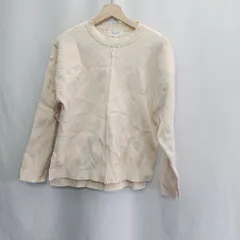 ◇ ⊇ オペークドットクリップ　OPAQUE.CLIP 丸首 長袖 薄手トレーナー サイズM ベージュ系 レディース E  【1505220010772】