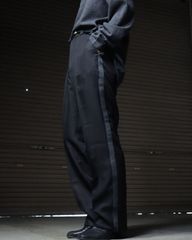dead stock sideline design wide-straight slacks black デッドストック サイドライン ワイド ストレート スラックス W34 黒 ブラック 80s 90s
