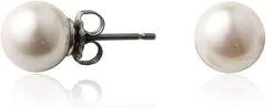 aniva・organic(アニバ・オーガニック) 人工真珠の高級品 ナチュラルな質感 匠の技 パールピアス 金属アレルギー対応 冠婚葬祭 本真珠にも劣らない美しい輝き チタン( ［01-01］ ［ホワイト］ ［ピアス］,  ［02］ 8mm珠)