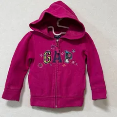 baby Gap ベビー ギャップ ジップアップ パーカー 95㎝ ピンク フリース フード リラックスフィット GAPロゴパーカー