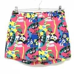 ★SALE価格★【超美品】アンパスィ ショートパンツ ピンク×マルチ 総柄 サッカー生地  レディース S ゴルフウェア and per se
