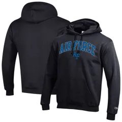 【送料無料】 チャンピオン メンズ Tシャツ トップス Men'sChampion Black Air Force Falcons Arch Over Logo Pullover Hoodie Afa Black