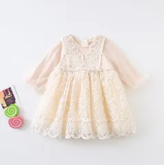 韓国　子供　ベビー服　レースワンピース 110 120 バースデーフォト　女の子