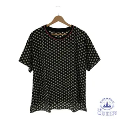 ☆美品☆ UNIQLO ユニクロ トップス Tシャツ クルーネック 半袖 おしゃれ カジュアル レディース ブラック 総柄 L 901-1389 送料無料 古着