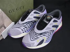 ■美品■ GUCCI グッチ ウルトラペース R ラバー×キャンバス スニーカー サイズ 6 1/2 (約25.5cm) 靴 シューズ パープル系 BL8332