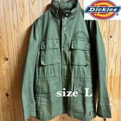 【古着】Dickies(ディッキーズ)ミリタリージャケット L カーキグリーン フィールドジャケット ステンシル