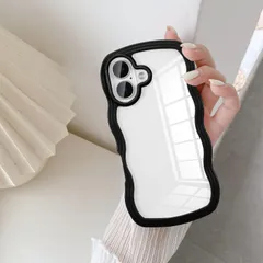 UEEBAI ケース 対応 iPhone 16 用の ケース ソフト TPU スマホケース クリア可愛い おしゃれケース 透明 ウェーブ デザイン ケース ワイヤレス充電対応 軽量 薄型 耐衝撃ケース 波状エッジケース 女性 人気 バンパー スマホケース -