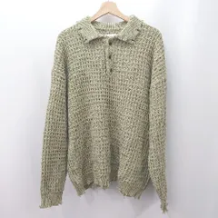 ◇ ⊇ エンダープロダクツ ハーフボタン 長袖 3Dコードヤーンダメージニット サイズM カーキ系 メンズ E  【1507160026950】のサムネイル