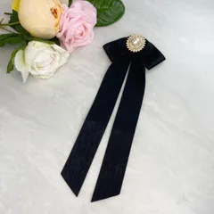 女神降臨　パクユナ着用　カン・スジン ロングブラックリボンブローチ