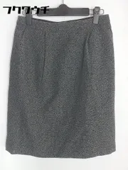 ◇ NATURAL BEAUTY BASIC バックジップ 膝丈 フレア スカート サイズM ブラック ホワイト レディース 【中古】 【1002800511105】