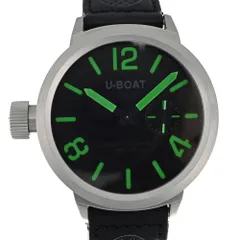 週末限定値下げ　Ｕ-BOAT 手巻き時計　黒／緑 週末限定値下げU-BOAT 手巻き時計黒／緑