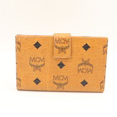MCM エムシーエム ヴィセトス柄 長財布 二つ折り がま口 PVC レザー