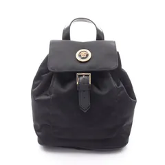 美品 ヴェルサーチ ライオン スタッズ リュック レザー ブラック 美品 ヴェルサーチ ライオン スタッズ リュック レザー ブラック