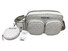 MICHAEL KORS (マイケルコース) JET SET ITEM ポケット クロスボディ ウィズ アタッチ ミディアム MKシグネチャー ホワイト レディース/036