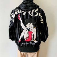 ベティちゃん刺繍　ジャンパー　　黒　L　Hoodie with Betty embroidered on the back