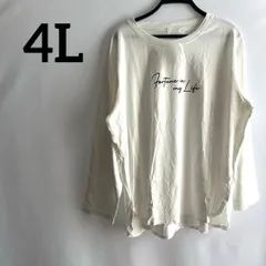 訳あり新品未使用タグ付き　4L 大きいサイズ　長袖　Tシャツ　白　ホワイト