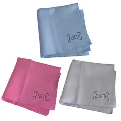 【3枚セット】zereth マイクロファイバー クロス 3色お得セット 30cm X 30cm 楽器だけでなく多用途 （ギター・管楽器・眼鏡拭き・OA機器）優しいマイクロファイバークロス