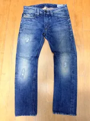 DIESEL タバ ヴィンテージ ダメージ ウォッシュ スリム スキニー デニムパンツ 28
