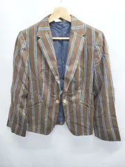 ◇ Θ UNTITLED アンタイトル ストライプ柄 長袖 ジャケット サイズ42 ブラウン メンズ E  【1506250005967】