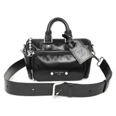 ルイ ヴィトン LVナイト キーポル カーゴ バンドリエール 25 2way ショルダー ハンドバッグ 斜め掛け カーフスキン レザー ブラック 黒 シルバー金具 M13988 箱付 LOUIS VUITTON（未使用　展示品）