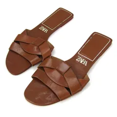 ザラ フラットサンダル 靴 レディース 38サイズ ブラウン ZARA 【中古】