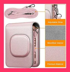 【スタッフおすすめ！】Fintie FUJIFILM 富士フイルム instax mini LiPlay インスタントカメラ専用ケース 保護カバー カメラケース 全面保護 PUレザー 傷つけ防止 ショルダーストラップ付き 携帯便利 (ローズ