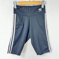 小さいサイズ◎(^w^)b adidas アディダス ハイウエストショートタイツ レギンス スパッツ ロゴ刺繍 ライン シンプル ジム ヨガ トレーニング スポーツ ブラック 黒 レディース サイズXS