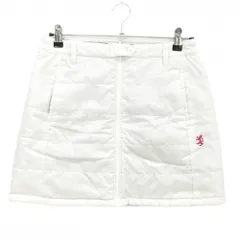 【美品】アドミラル リバーシブル中綿スカート 白×ネイビー チェック柄 ロゴピンク  レディース L ゴルフウェア Admiral