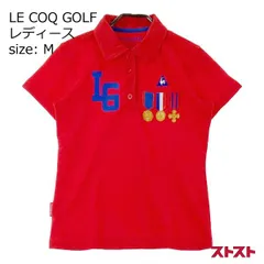 LE COQ GOLF ルコックゴルフ 半袖ポロシャツ レッド系 M [240101137969]#