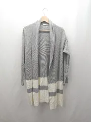 ◇ ⊂ NATURAL BEAUTY BASIC ロング丈 長袖 カーディガン サイズM グレー系 レディース E  【1503060041260】