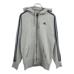 adidas アディダス フルジップ スウェット パーカー スポーツ グレー(メンズ S)中古 古着 U8201