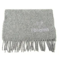 レノマ マフラー 無地 ロゴ ブランド レディース グレー renoma 【中古】