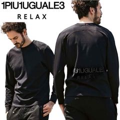 1PIU1UGUALE3 RELAX バック刺繍ロゴ ロング Tシャツ UST-24061 ブラック SN90 L XL XXL メンズ ウノピュー 長袖 24AW