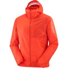 【新品】SALOMON サロモン トレイルランニング ウインドブレーカー ジャケット BONATTI Cross Wind FZ Hoodie Jacket M LC2270000 メンズ  CHERRY TOMATO 防風 軽量 薄手 ランニング マラソン 