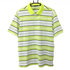 ★SALE価格★【超美品】ナイキゴルフ 半袖ポロシャツ イエロー×白 ボーダー DRY-FIT メンズ L ゴルフウェア NIKE