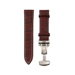 ☆ ブラウン×ホワイト ☆ 22mm ☆ 腕時計 ベルト一式 腕時計 交換 バンド 時計 ベルト 交換ベルト 交換バンド 交換用ベルト Dバックル 時計ベルト 時計バンド 腕時計用ベルト 腕時計用バンド 革ベルト 皮ベルト 交換用 替えベルト レザーベルト