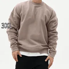 [3XL]秋冬 コーデ メンズ  服 シンプル ファッション オシャレ 大人 かっこいい 大きいサイズ ストリート 紳士服  無地 ラウンドネック スウェットシャツ オフショルダー プルオーバー トップス セーター