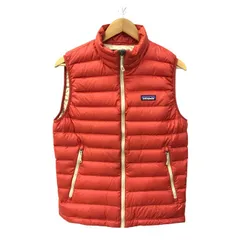 patagonia パタゴニア ダウンセーターベスト メンズ 無地 シンプル ドローコード オレンジ/レッド系 Sサイズ 84622 中古 T1