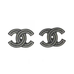 正規品‪☆シャネルココマークフープピアス 黒スワロヴィンテージCHANEL‬